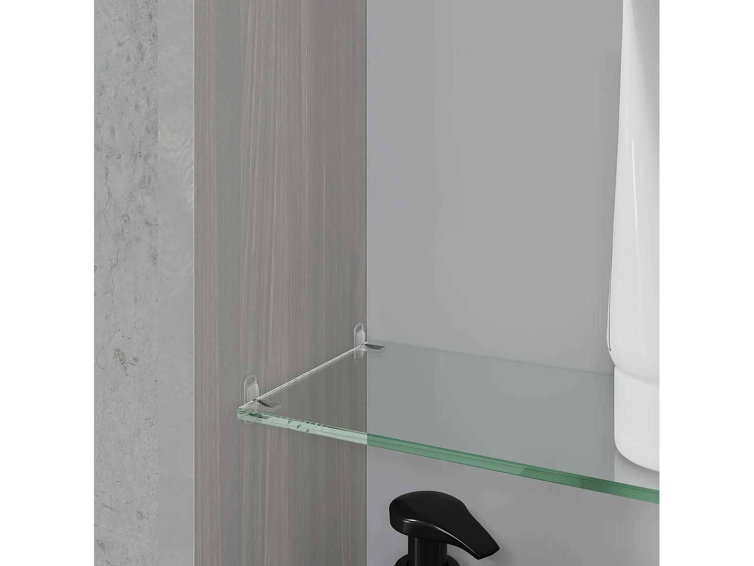 Colonne Une Porte Suspendu Pour Salle De Bain Chêne Gris | Facile