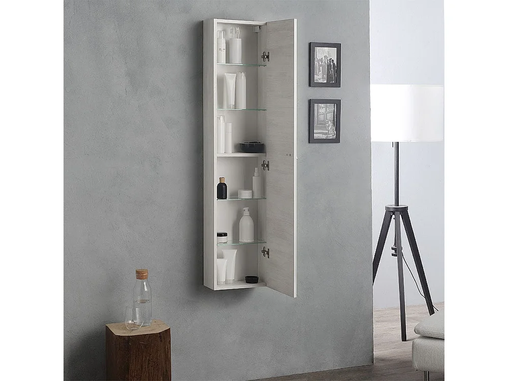 Colonne Suspendue 31 Cm Chêne Blanc Avec Une Porte Série 'Facili' Est