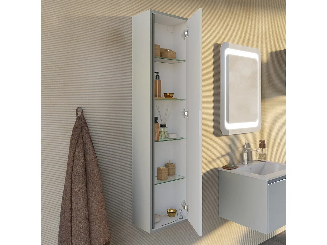 Meuble Suspendu Pour Salle De Bain H140cm Sable Mat | Monaco