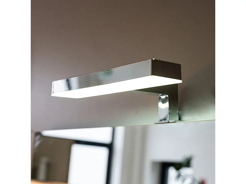 Lampe Led Et Miroir Avec Finition Chromée 18Cm | Nettuno