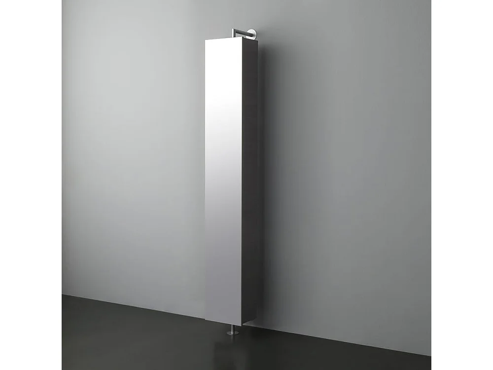 Colonne Tournante Avec Miroir Et Compartiment Ouvert Couleur Gris