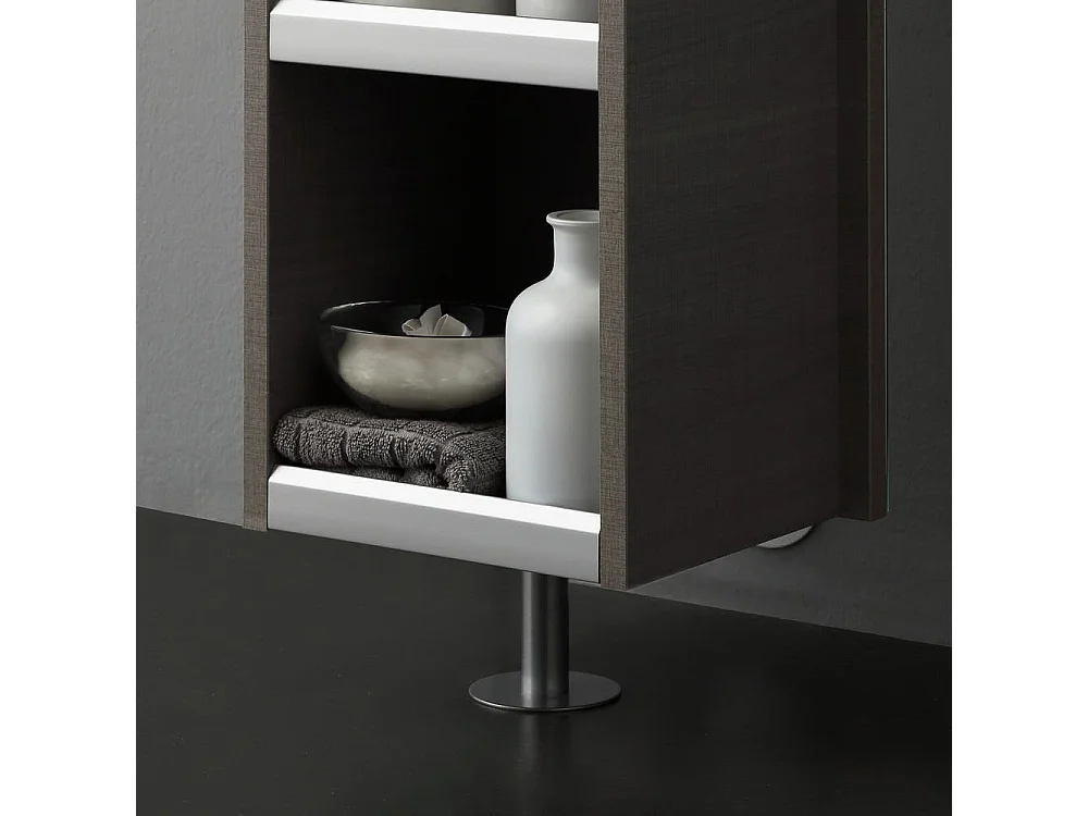 Colonne Tournante Avec Miroir Et Compartiment Ouvert Couleur Gris