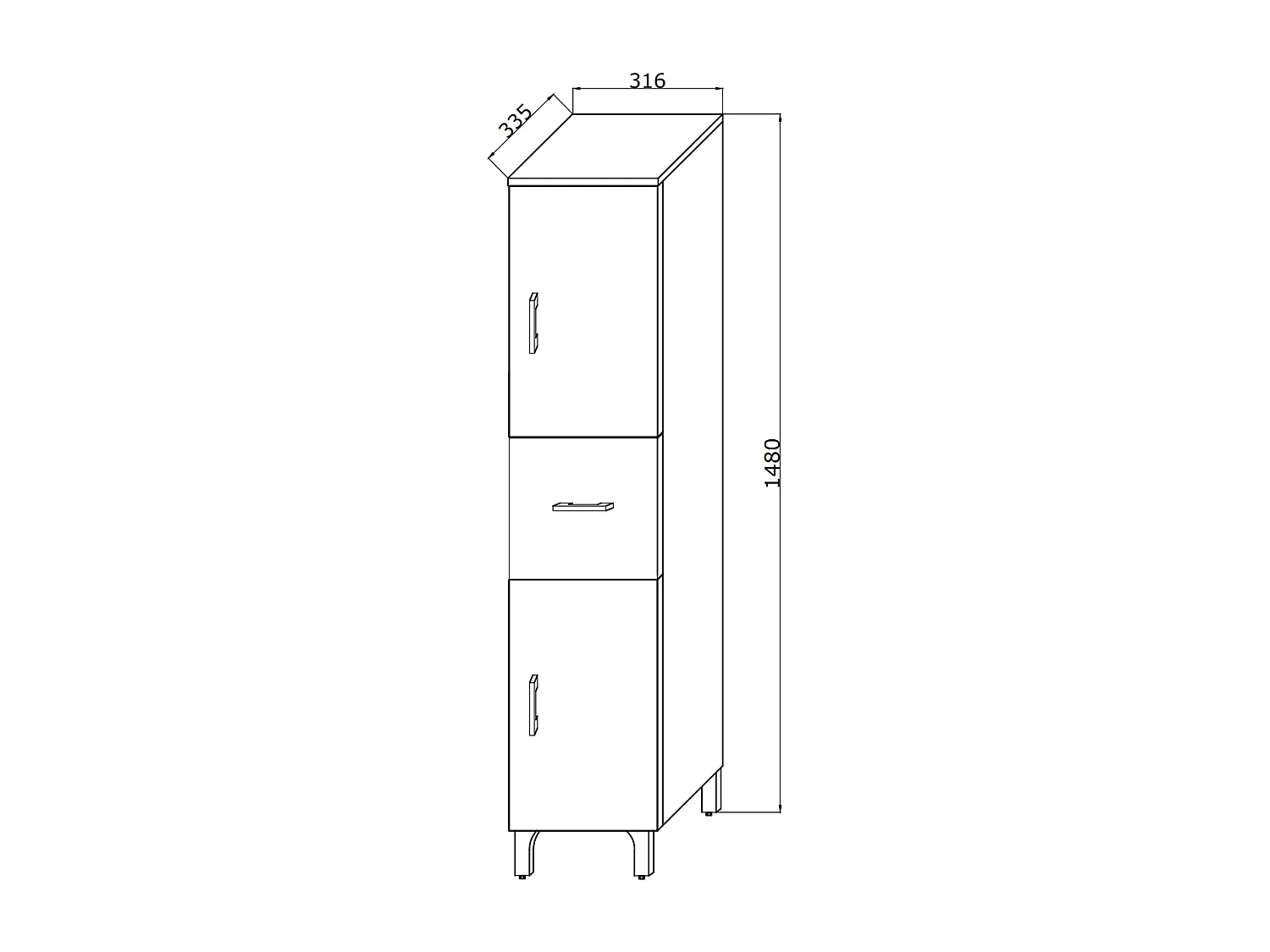 Meuble De Salle De Bains Sur Pied 150Cm Blanc Effet Bois | Rimini
