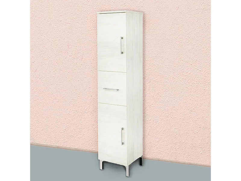 Meuble De Salle De Bains Sur Pied 150Cm Blanc Effet Bois | Rimini