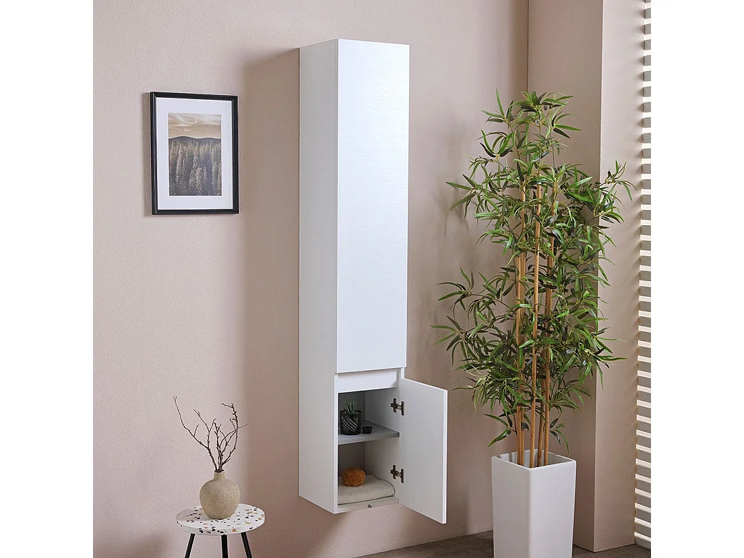 Colonne De Salle De Bain Suspendue Manhattan Blanc Forêt