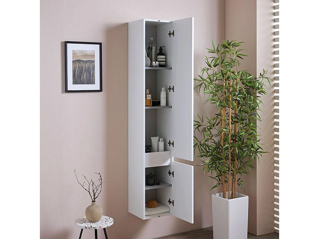 Colonne De Salle De Bain Suspendue Manhattan Blanc Forêt