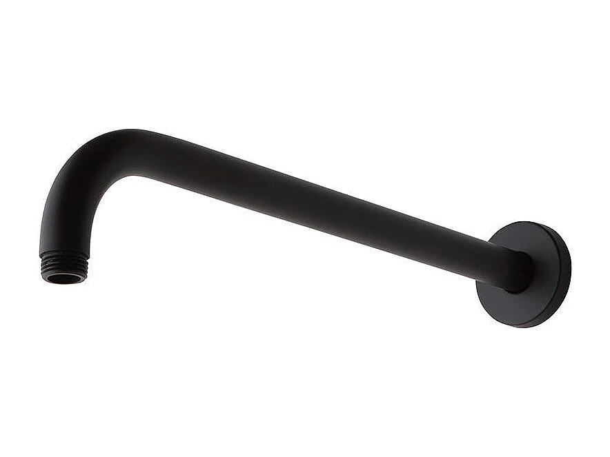 Bras De Douche Arrondi En Noir Mat Avec Fixation Pour Pomme Haute