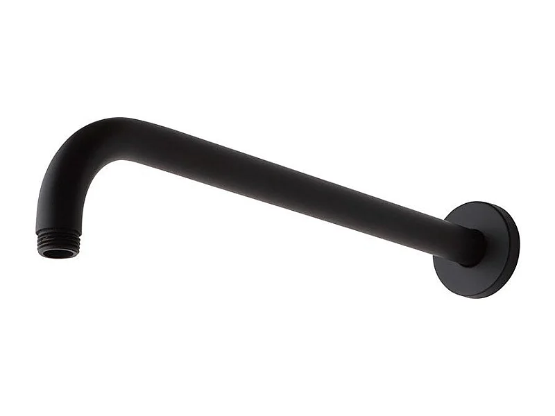 Bras De Douche Arrondi En Noir Mat Avec Fixation Pour Pomme Haute