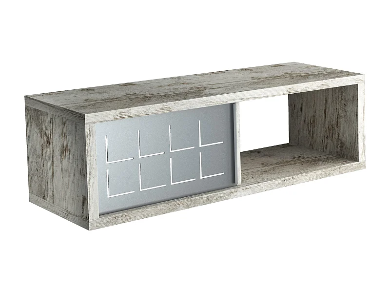 Tablette Cube Rectangulaire 60X20cm Finition Vintage Avec Portes En Fer