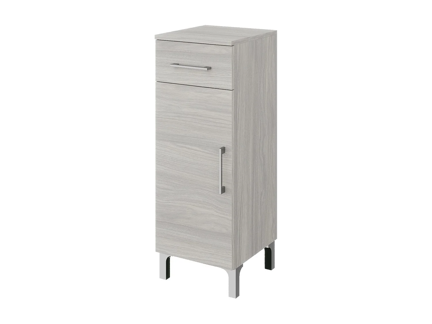 30Cm Armoire Salle De Bain, Porte Et Tiroir Bois Gris | Rimini