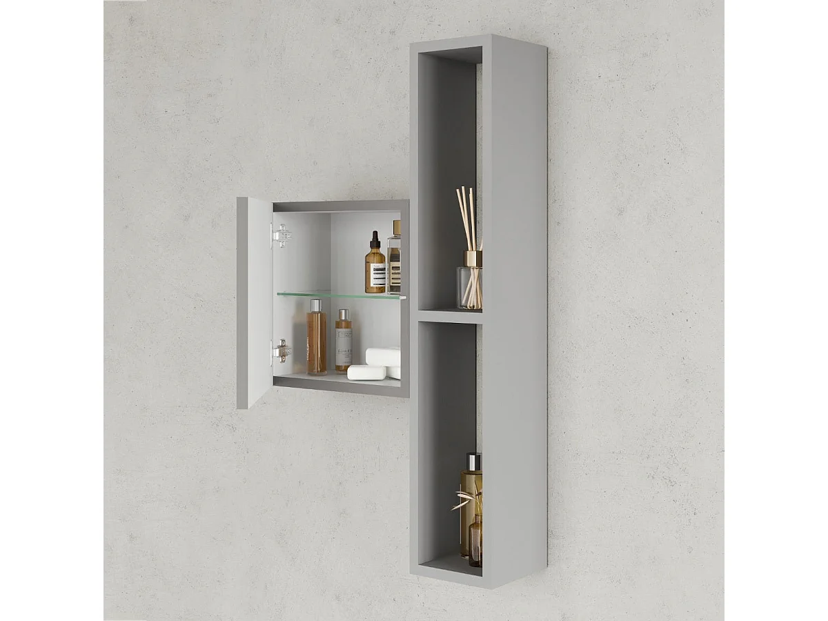 Unité Murale Cubique De 30 Cm À Porte Réversible Finition Couleur Colombe