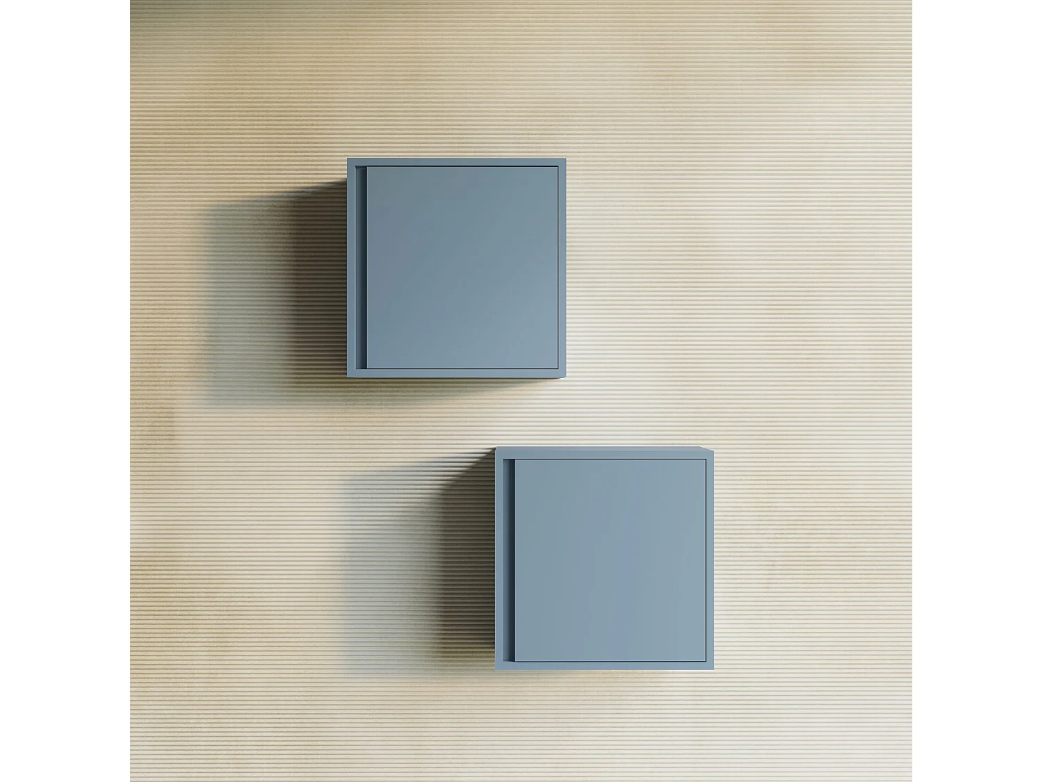 Unité Murale Cubique De 39 Cm Pour Salle De Bains Avec Porte Bleu Clair Mat | Monaco