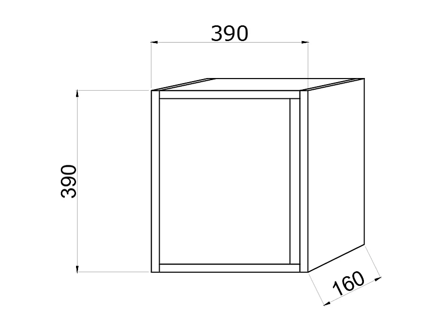 Unité Murale Cubique De 39 Cm Pour Salle De Bains Avec Porte Bleu Clair Mat | Monaco