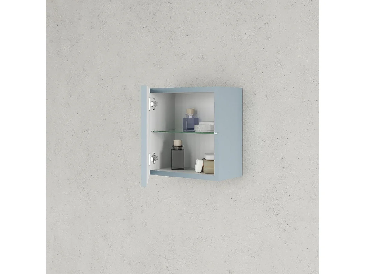 Colonne Murale Carrée De 30 Cm Pour Salle De Bains, Réversible, Bleu Clair Mat