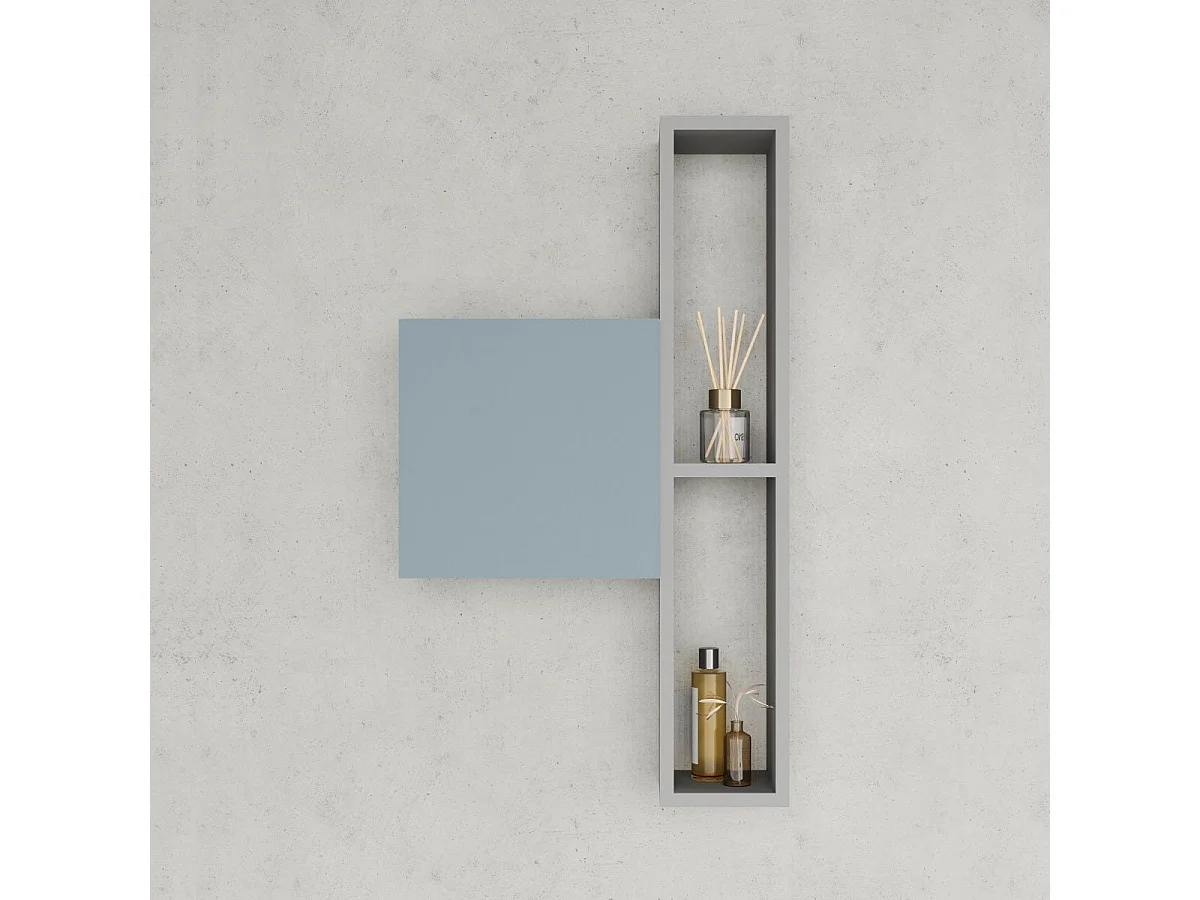 Colonne Murale Carrée De 30 Cm Pour Salle De Bains, Réversible, Bleu Clair Mat