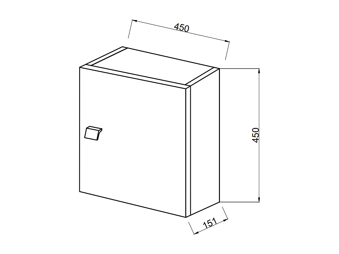 Cube Mural 45Cm Avec Porte Gris Aspect Bois | Facile