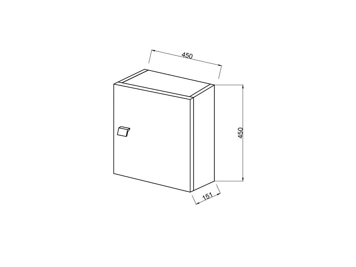Cube Mural 45Cm Avec Porte Gris Aspect Bois | Facile