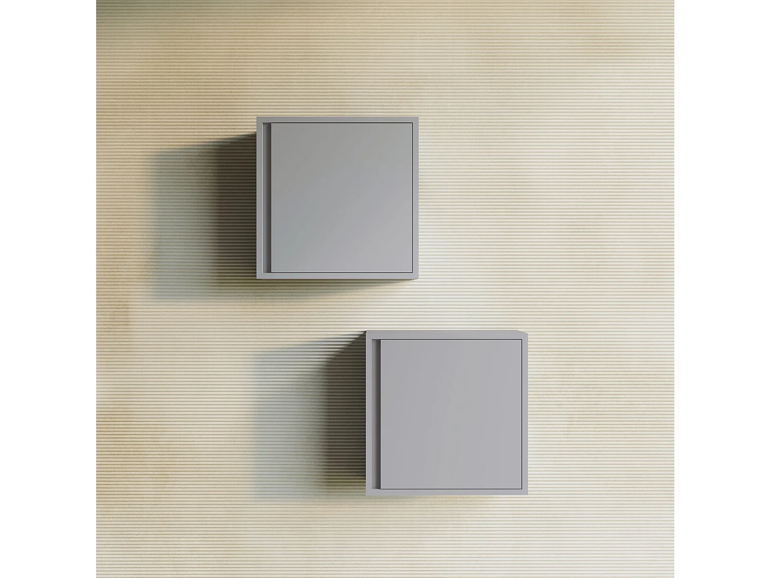 Cube De Salle De Bain Mural 39Cm Gris Clair | Monaco