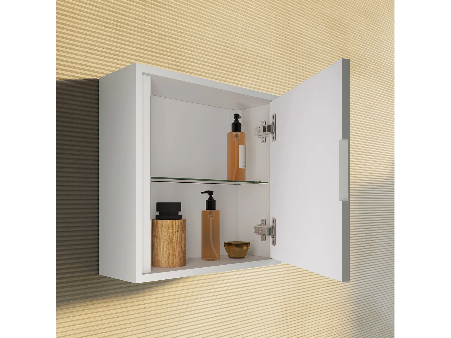 Cube De Salle De Bain Mural 39Cm Gris Clair | Monaco