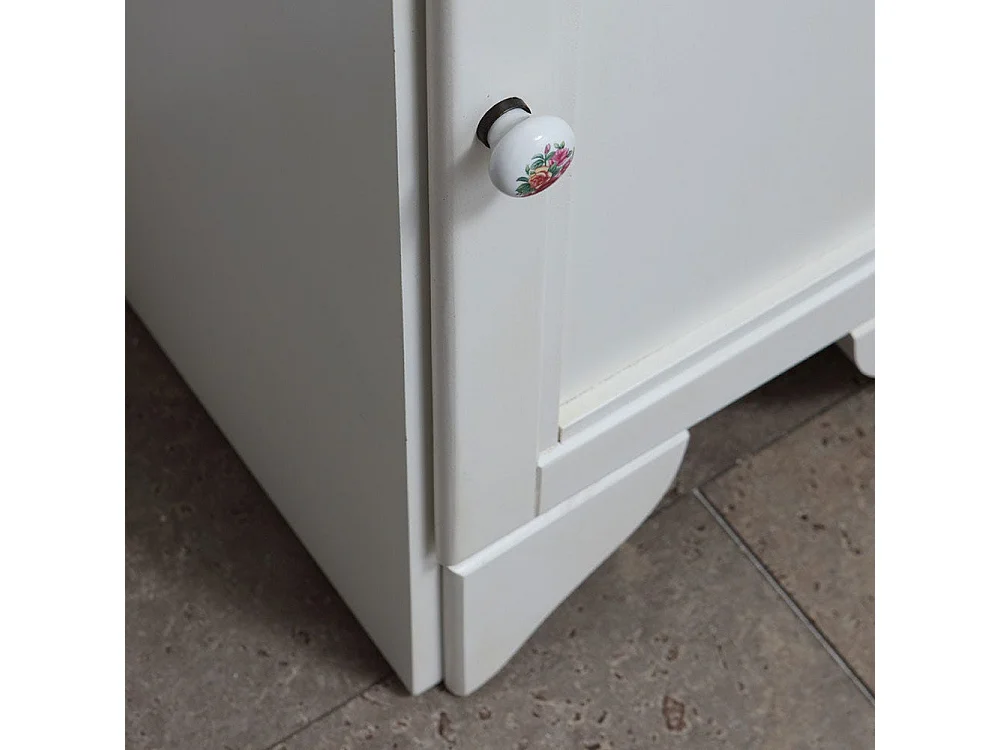 Armoire Avec Tiroir Et Porte Cm.33,5 H 80 Blanc Décape Lavande