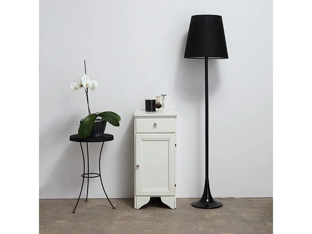 Armoire Avec Tiroir Et Porte Cm.33,5 H 80 Blanc Décape Lavande