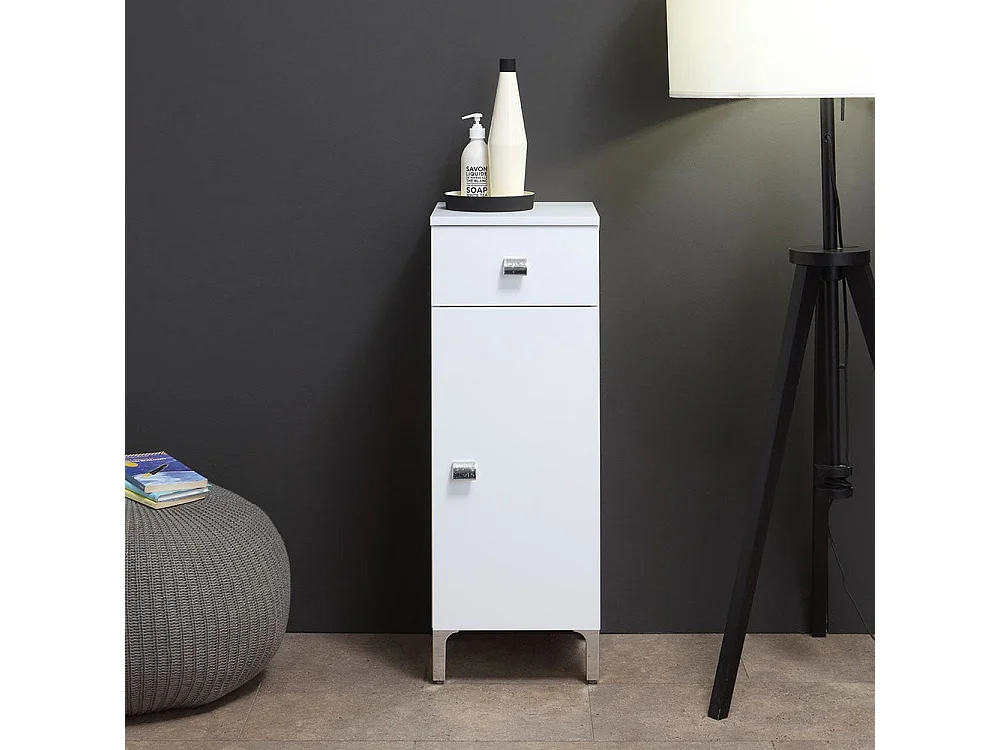 Base Au Sol Cm.31,5 Avec Porte Et Tiroir Blanc | Easy