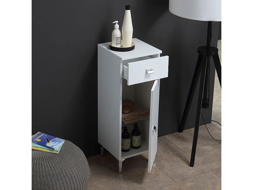 Base Au Sol Cm.31,5 Avec Porte Et Tiroir Blanc | Easy