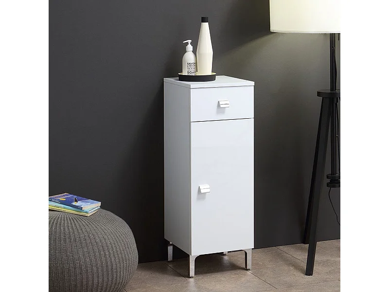 Base Au Sol Cm.31,5 Avec Porte Et Tiroir Blanc | Easy