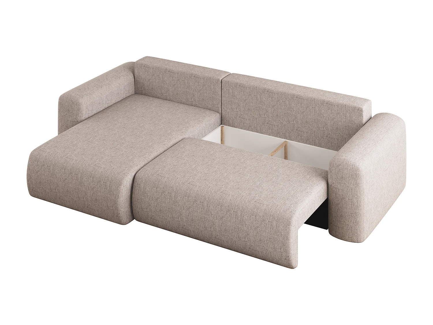 Uniwersalny narożnik z funkcją spania, do salonu, Capri L VERITA - ciemnobeżowy