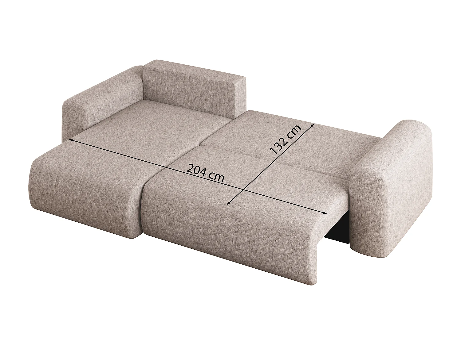 Uniwersalny narożnik z funkcją spania, do salonu, Capri L VERITA - jasnoszary