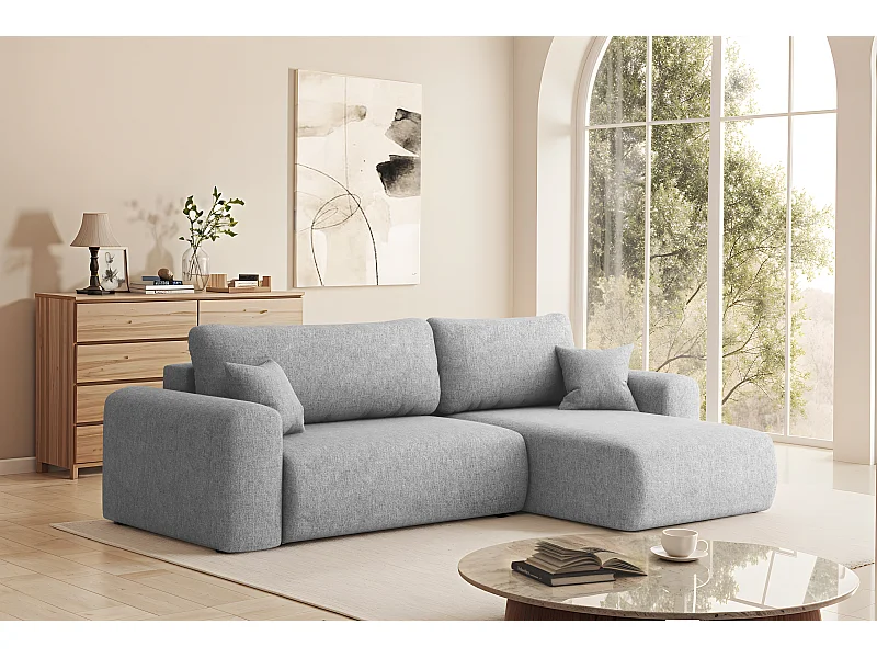 Uniwersalny narożnik z funkcją spania, do salonu, Capri L VERITA - jasnoszary