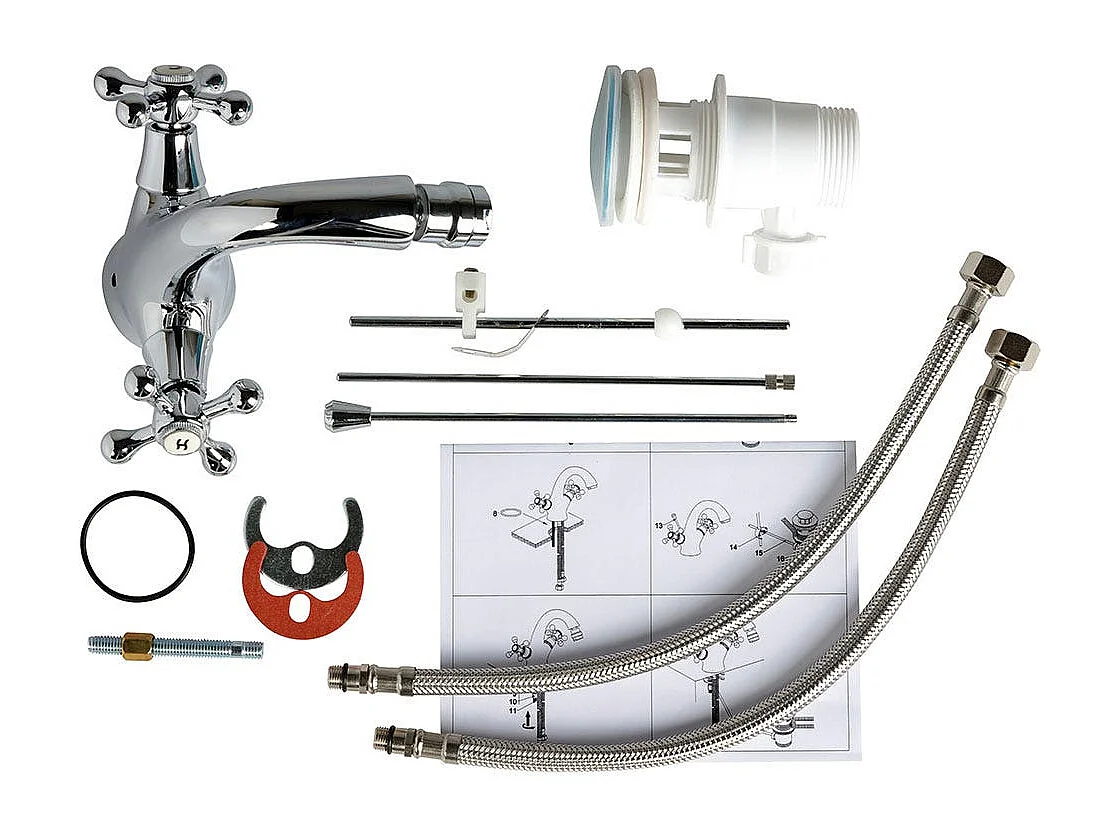 Robinetterie Pour Lavabo Et Bidet Avec Poignée En Croix | Narciso