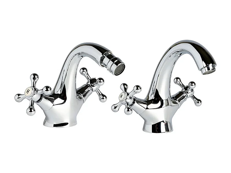 Robinetterie Pour Lavabo Et Bidet Avec Poignée En Croix | Narciso
