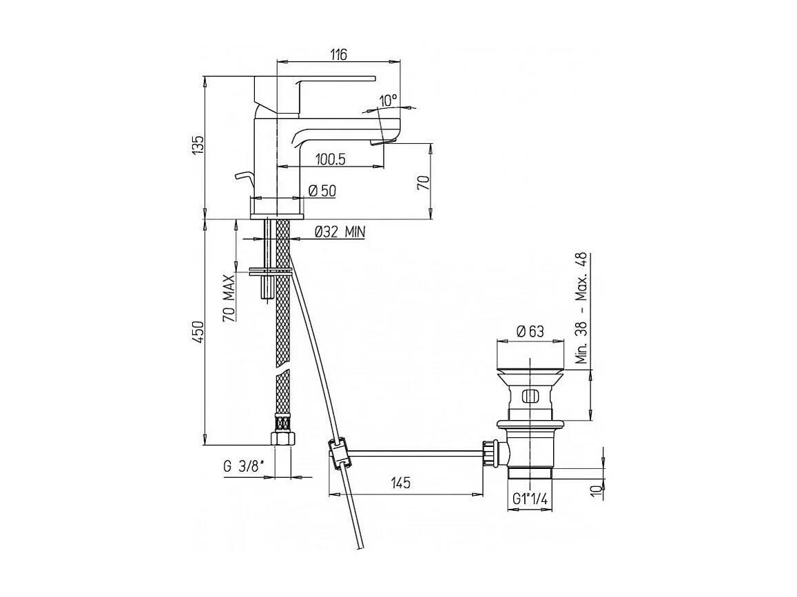Mitigeur Monocommande Pour Lavabo Et Bidet | Nora