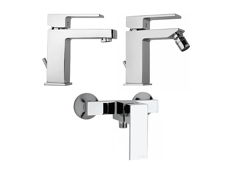 Robinetterie De Bain Carrée Pour Lavabo, Bidet Et Groupe Externe De Douche | Infinity