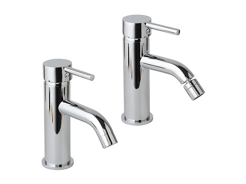 Lot De Mitigeurs De Salle De Bain En Laiton Chromé Pour Lavabo Et Bidet | Fassa
