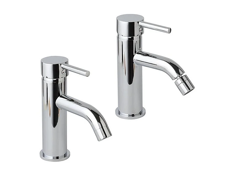 Lot De Mitigeurs De Salle De Bain En Laiton Chromé Pour Lavabo Et Bidet | Fassa