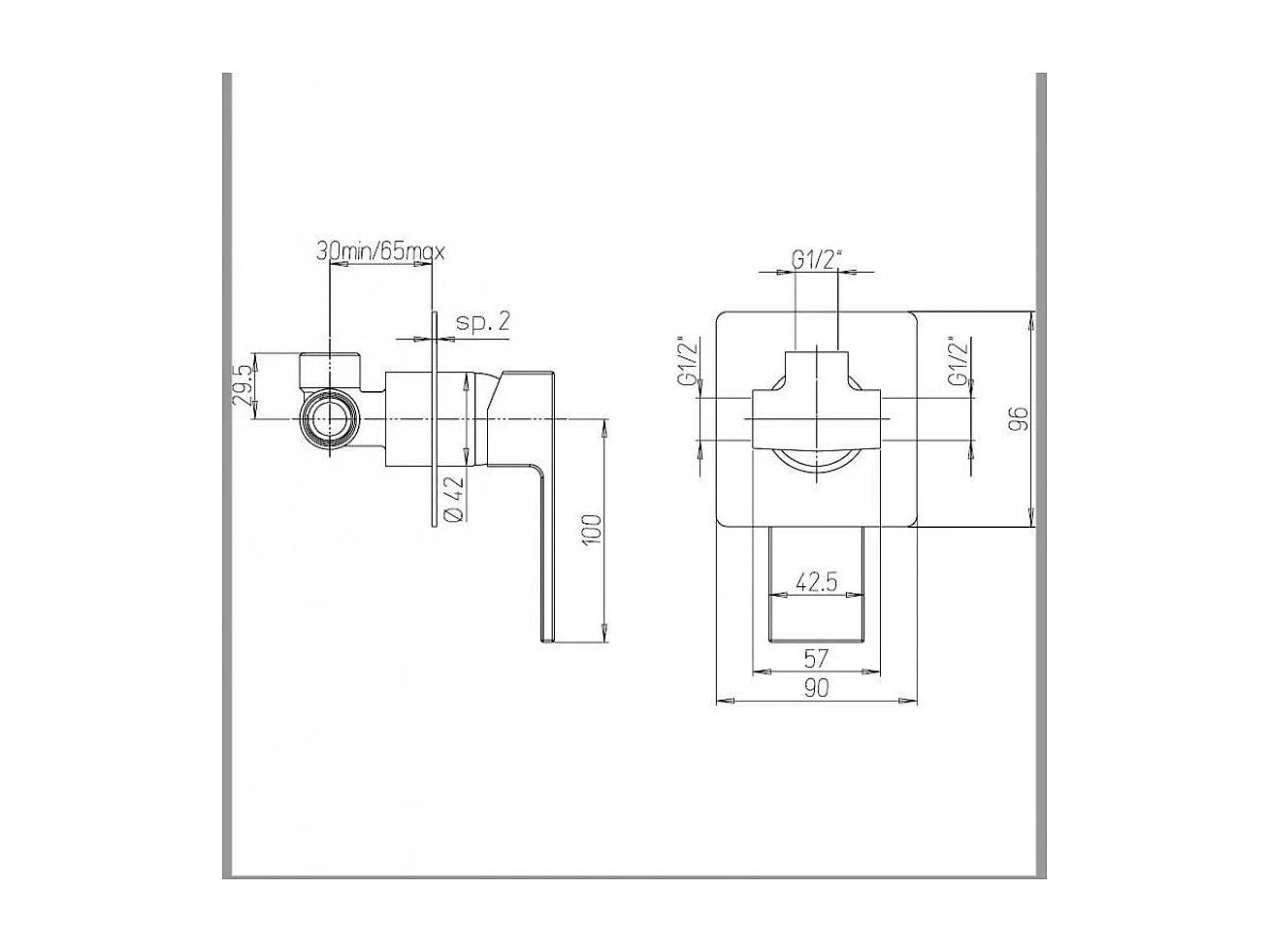 Robinetterie De Salle De Bains Carrée Pour Lavabo, Bidet Et Encastrement Douche | Infinity