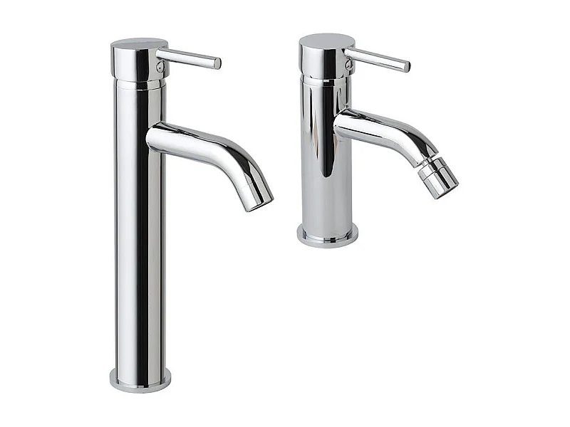 Lot De Mitigeurs Chromés Pour Lavabo Avec Bec Haut Et Bidet | Fassa