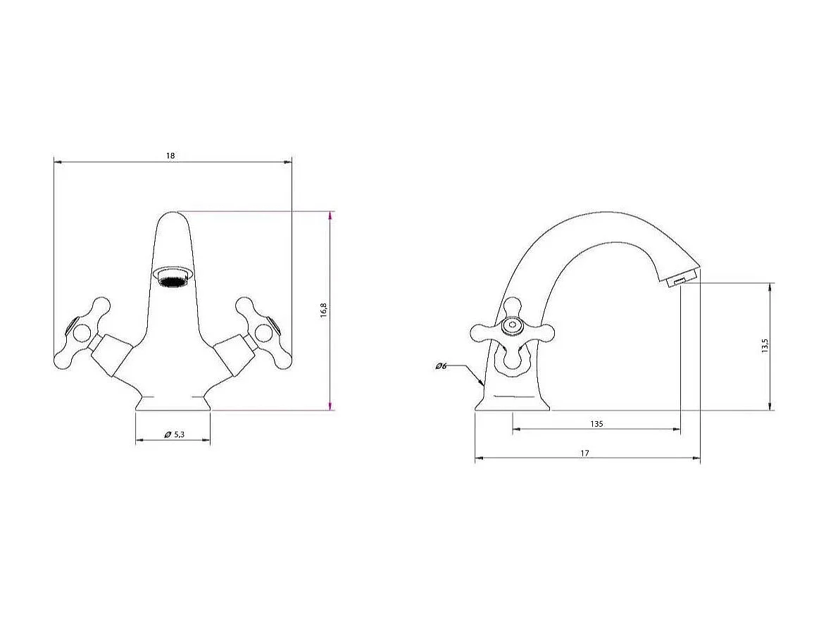 Robinetterie De Bain Dans Le Style Rétro Pour Lavabo Bidet Et Baignoire | Narciso