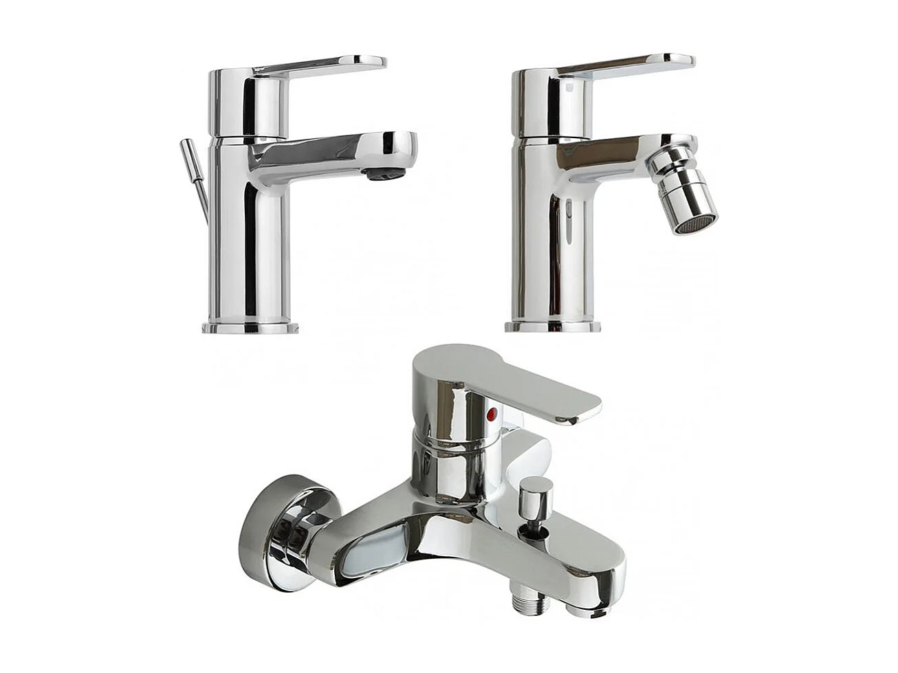 Robinetterie De Bain En Laiton Chromé Lavabo, Bidet Et Baignoire | Nora