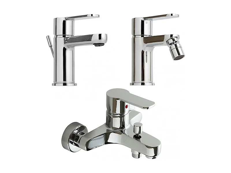Robinetterie De Bain En Laiton Chromé Lavabo, Bidet Et Baignoire | Nora