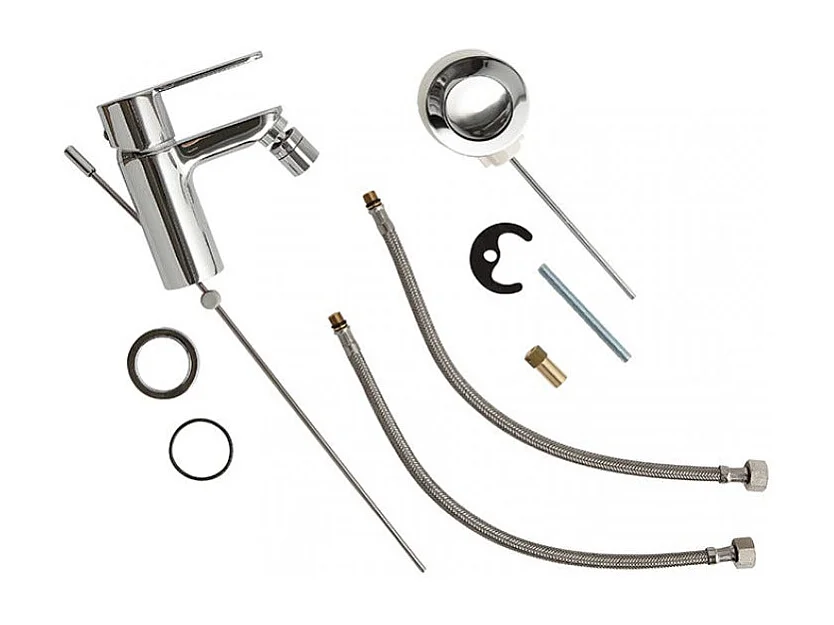 Set De Robinetterie Lavabo, Bidet, Groupe Externe De Douche En Laiton Chromé | Nora