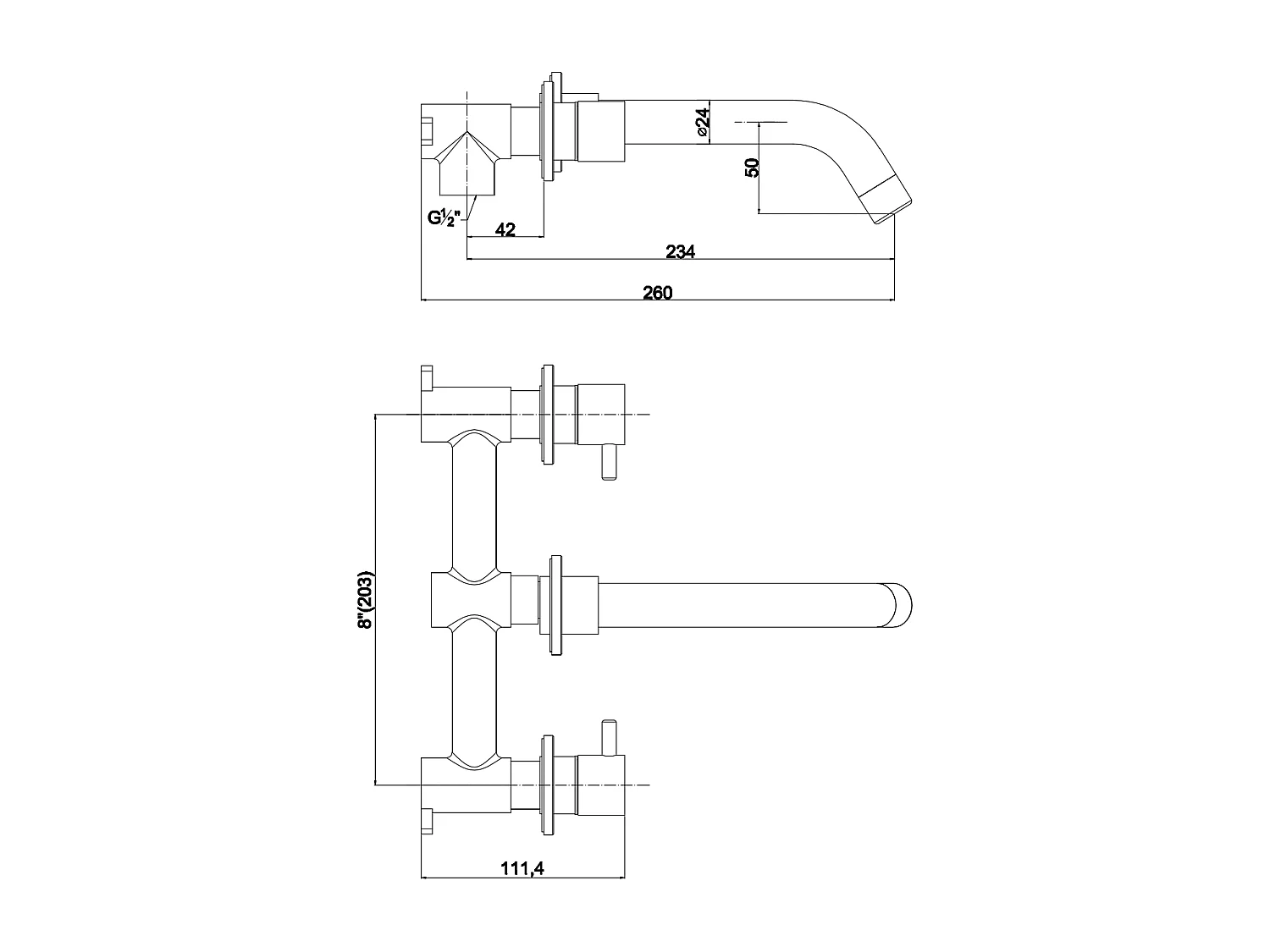 Lot De Mitigeur Mural Pour Lavabo Et Mitigeur Pour Bidet | Fassa