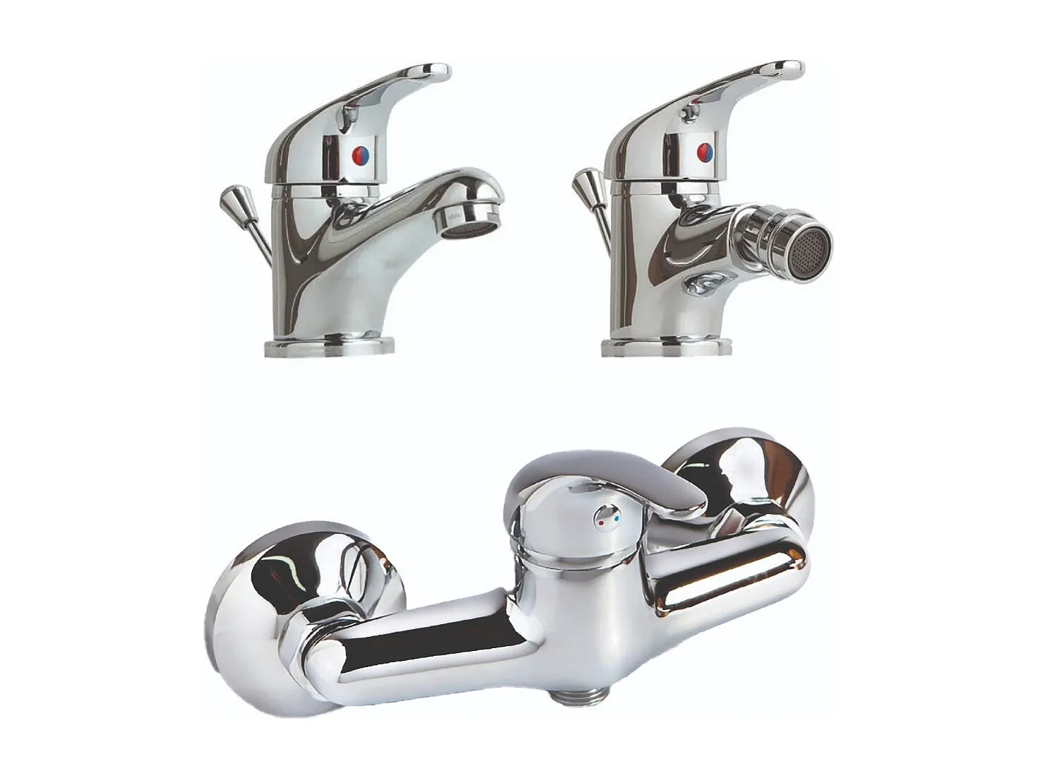 Set Robinetterie De Bain Pour Lavabo, Bidet Et Groupe Externe De Douche | Enter