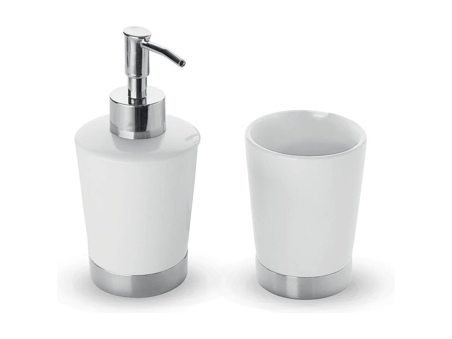 Ensemble D'accessoires De Lavabo Sur Pied En Céramique Blanche | Lilly