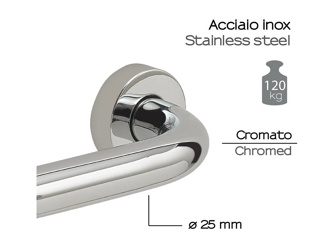Poignée De Salle De Bains En Acier Chromé De 45 Cm Pour Les Personnes Âgées