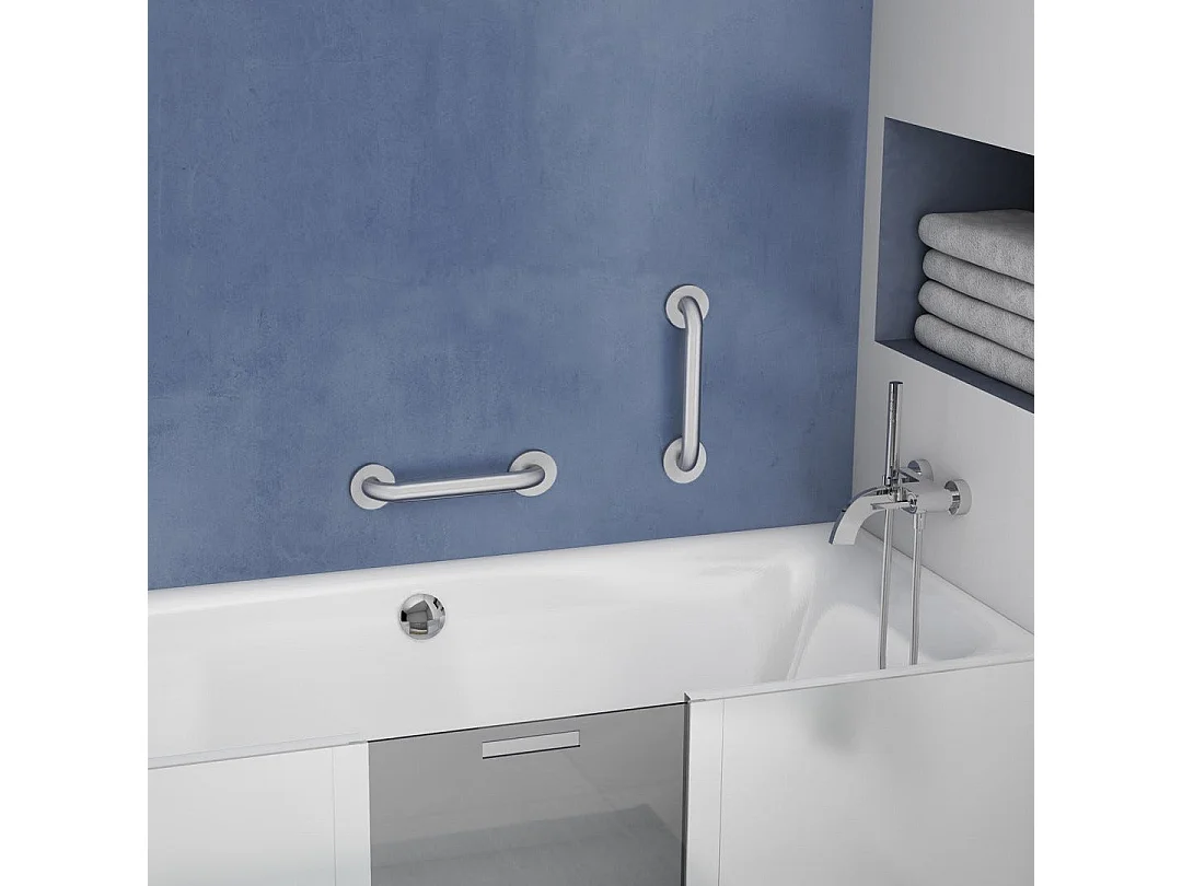 Barre D'appui Pour Salle De Bain En Acier Brossé De 24 Cm Pour Personnes Âgées | Loto
