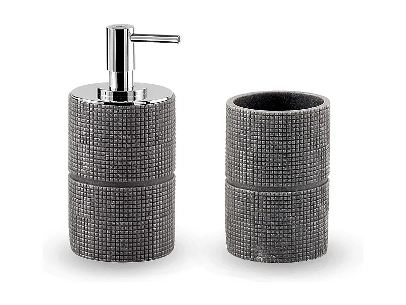 Set D'accessoires De Salle De Bains Pour Lavabo : Distributeur De Savon Et Porte-Brosse À Dents | Marily