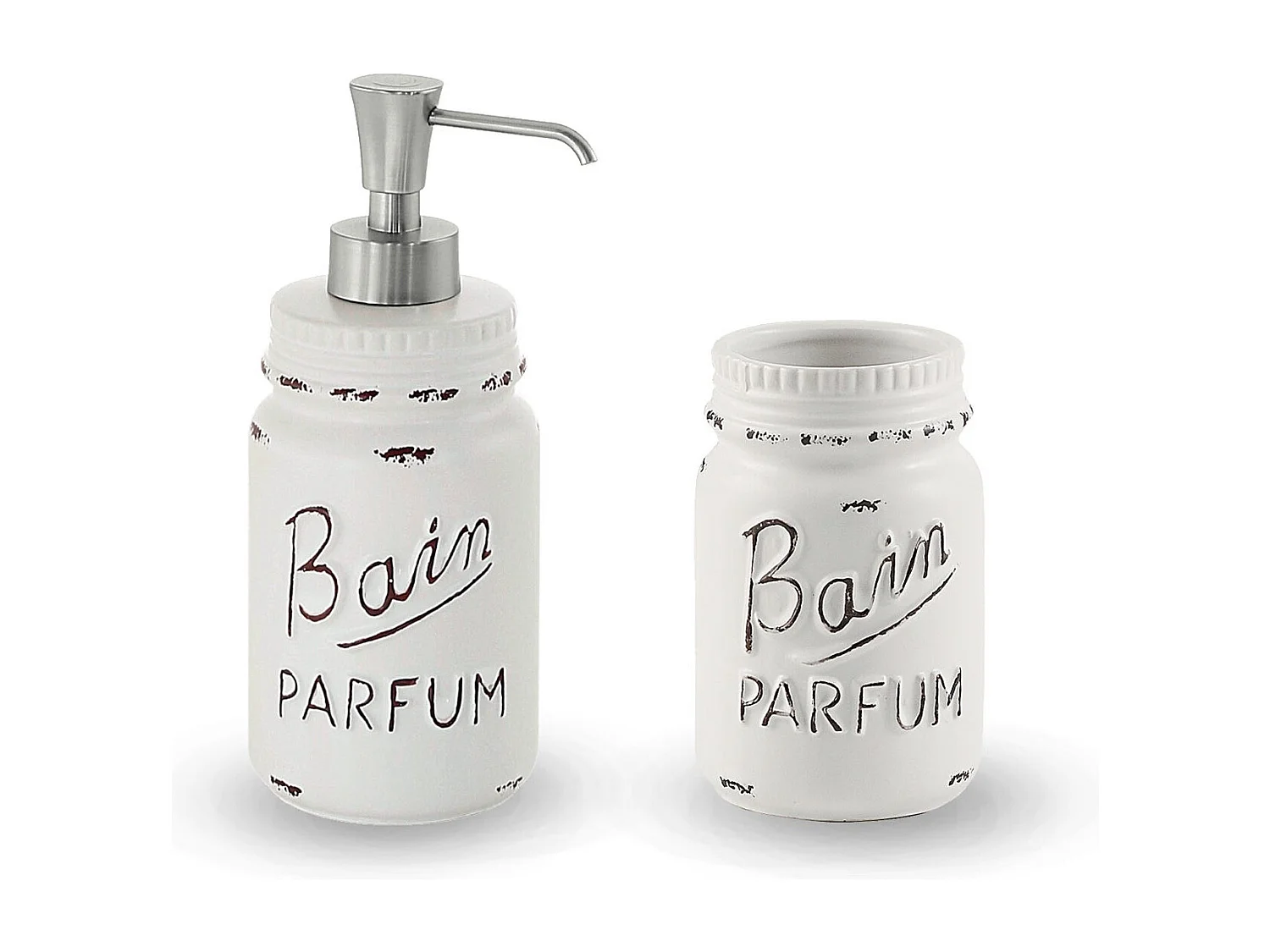 Set D'accessoires En Céramique Avec Porte Brosse À Dents Et Savon | Cindy